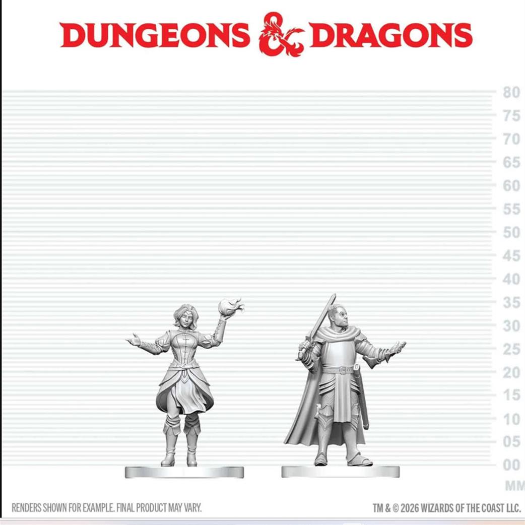 Wizkids  90904 Knight & Mage Apprentice D&D Nolzur's Marvelous Unpainted Miniatures
