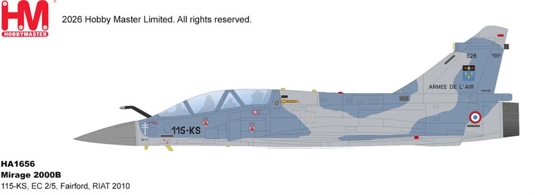 Hobby Master 1/72 HA1656 Mirage 2000B Fairford RIAT 2010 Diecast Aircraft Model