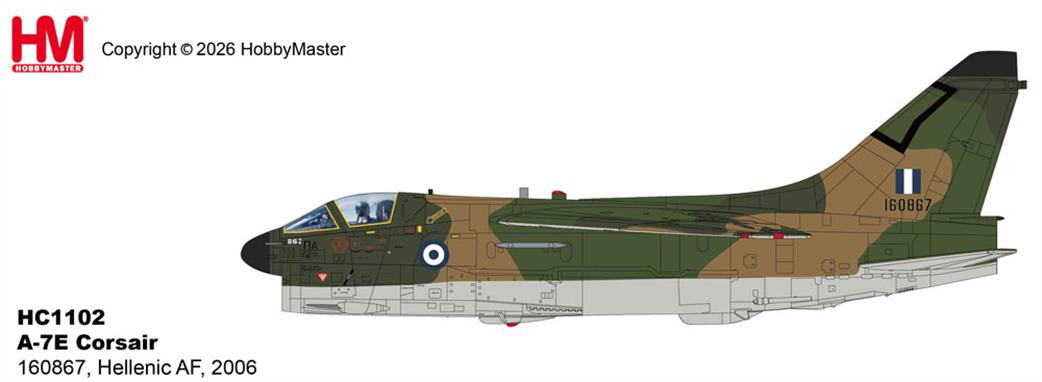 Hobby Master 1/72 HC1102 A-7E Corsair Hellenic AF 2006 Diecast Aircraft Model