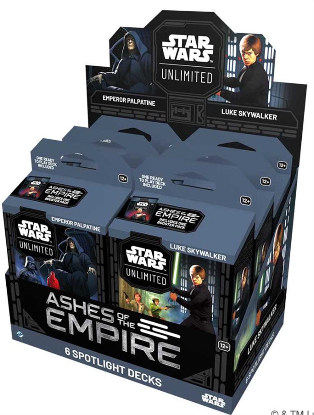 Fantasy Flight Games  SWH0810 Star Wars Unlimited Ashes Of the Empire Luke Or Palpatine Spotlight Deck