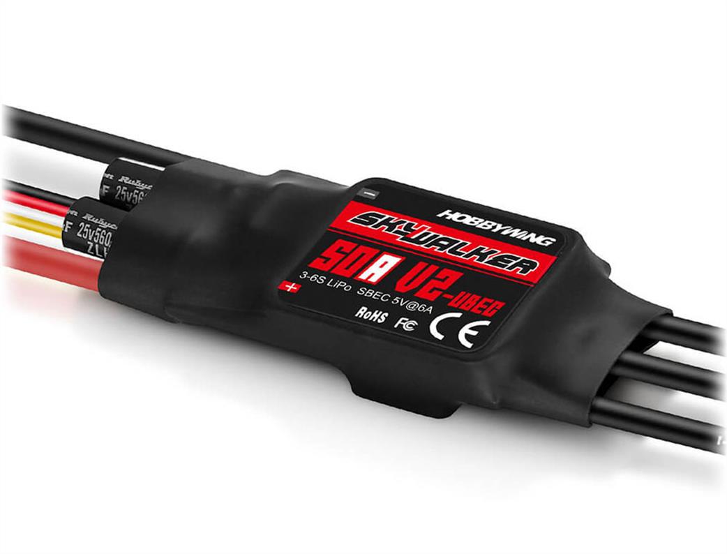 Hobbywing  HW30216400 Skywalker 50A V2 Brushless Speed Control 3-6s ESC