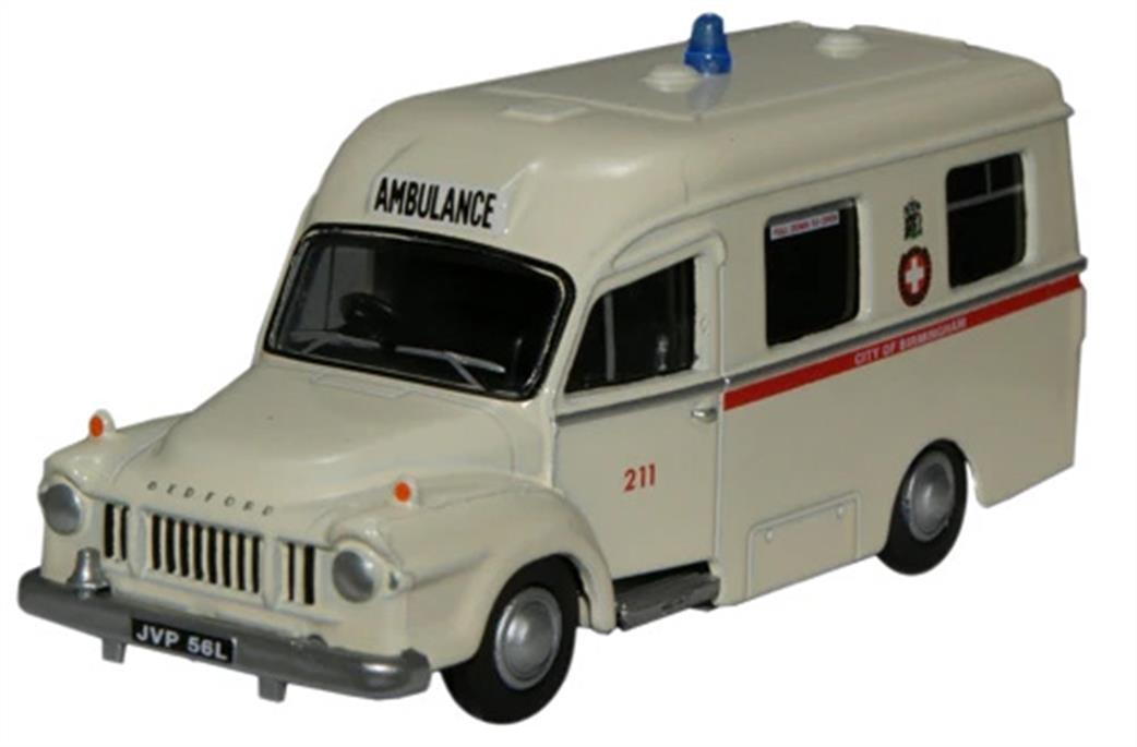 Oxford Diecast 1/76 76BED002 Bedford J1 Ambulance City of Birmingham