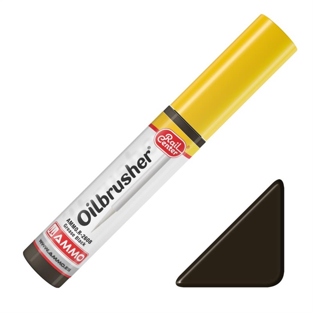 Ammo of Mig Jimenez  Ammo.R-2608 Grease Black Rail Center Oilbrusher 10ml Enamel Based Paint