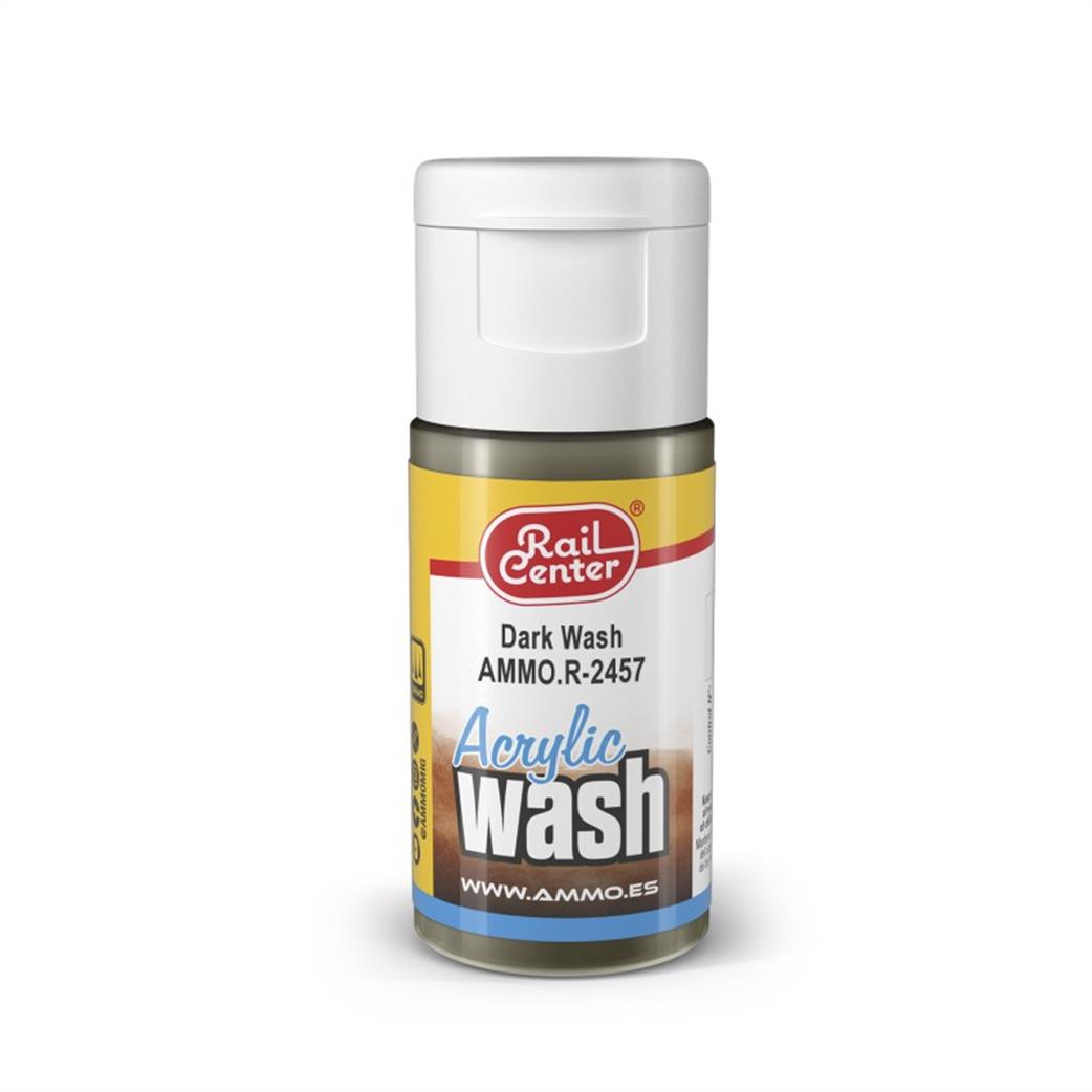 Ammo of Mig Jimenez  AMMO.R-2457 Rail Center Dark Acrylic Wash 15ml