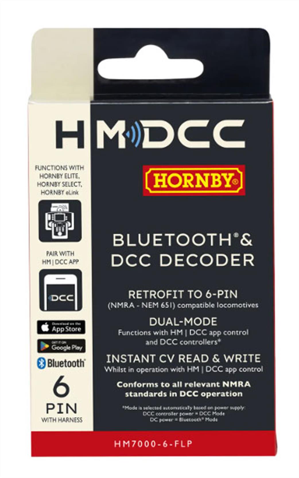 Hornby  R7321A HM7000 6 Pin Bluetooth & DCC Locomotive Decoder with fine wire lead