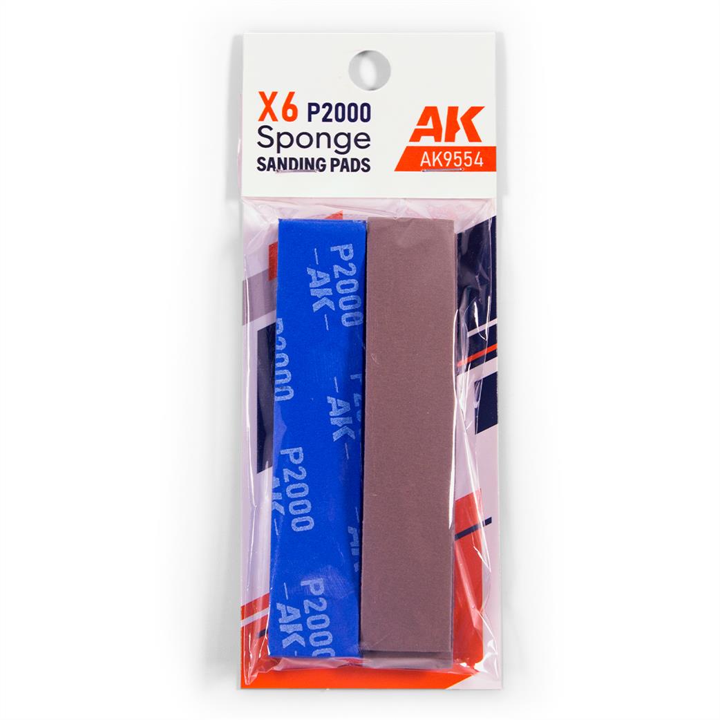 AK Interactive AK9554 Sponge Sanding Pads P2000 Pack of 6
