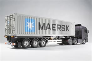 The container features the same gray livery as that of the shipping company MAERSK.