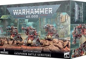 This multi-part plastic kit contains an impressive 157 components, with which you can make three Battle Servitors, either Kataphron Destroyers or Kataphron Breachers.Supplied are three Citadel 60mm Round Bases.
