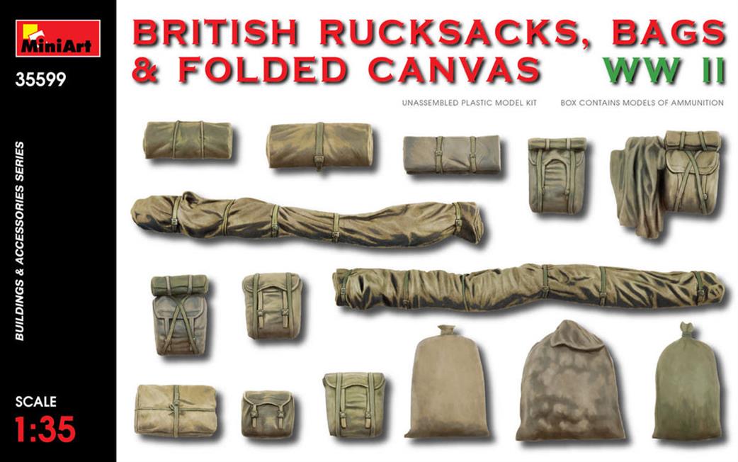 MiniArt 1/35 35599 British Rucksacks Bags and Canvas Plastic Kit Accessories