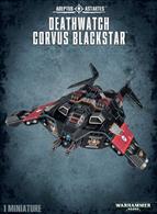 This multi-part plastic kit contains all the components necessary to assemble a Corvus Blackstar, armed with a twin-linked assault cannon (replaceable with optional twin-linked lascannons), stormstrike missiles (replaceable with a twin-linked Blackstar rocket launcher), an anti-air ballistics suite and protected by ceramite plating. 83 components make this kit, and it comes supplied with 1 Citadel 120x92mm Oval Base with flyer stem.