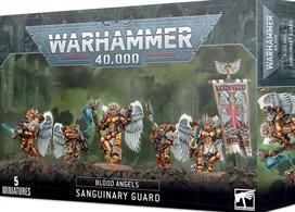 This 95-piece kit makes 5 multi-part plastic Blood Angels Sanguinary Guard.Models supplied with 5 x 32mm round bases.
