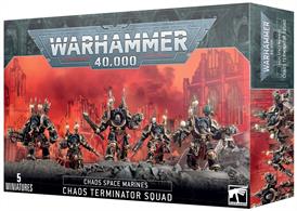 The set includes 5 multipart plastic Chaos Terminators, each of which can be equipped with a variety of melee and ranged weapons.