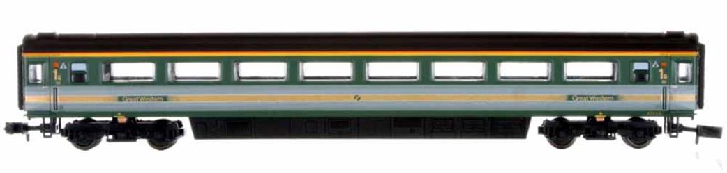 Dapol N 2P-005-324 First Great Western 41014 HST Mk.3 TFO First Class Coach Green Gold Stripe Fag Packet Livery