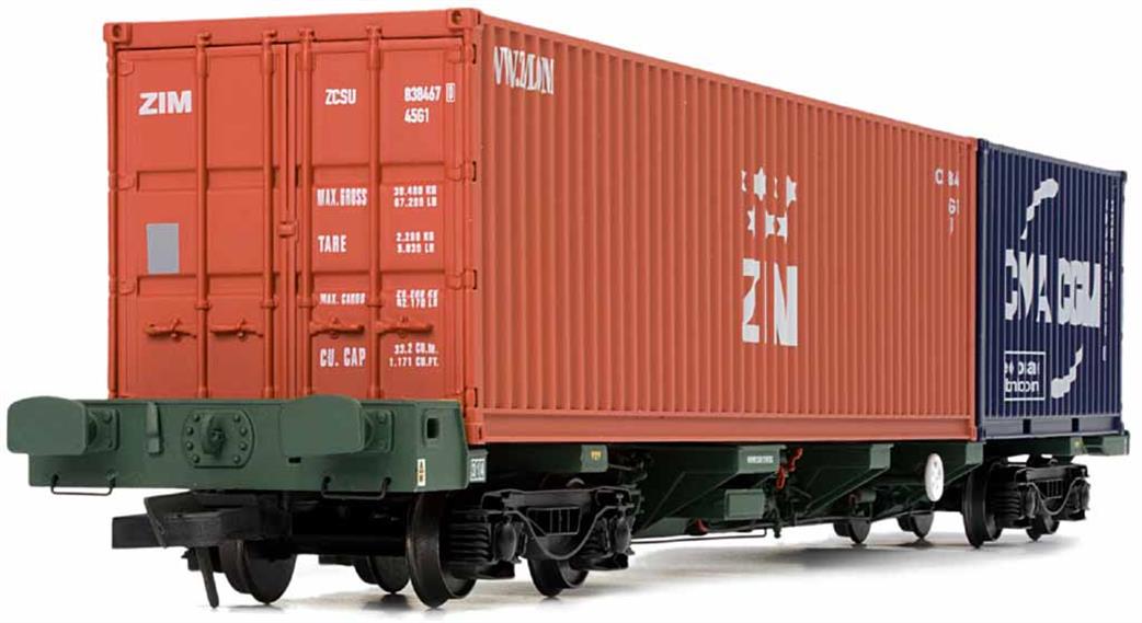 Dapol OO 4F-044-005 Freightliner FEAB Container Flat Twin Pack 640707+640708