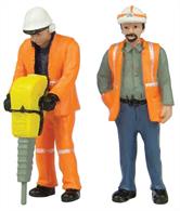 Bachmann 47-401 0 Gauge Pack of 2 track or road workers in hi-visibility clothing.