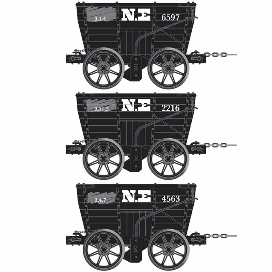 Accurascale OO ACC2800-A Chaldron Wagon Triple Pack North Eastern Railway