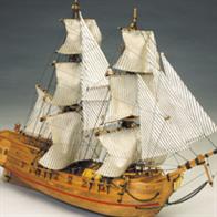 This is a reproduction of the type of two masted brig commanded by the infamous pirate captain William Kidd (1645-1701).Scale 1:100Length: 456mm.Skill Level 2