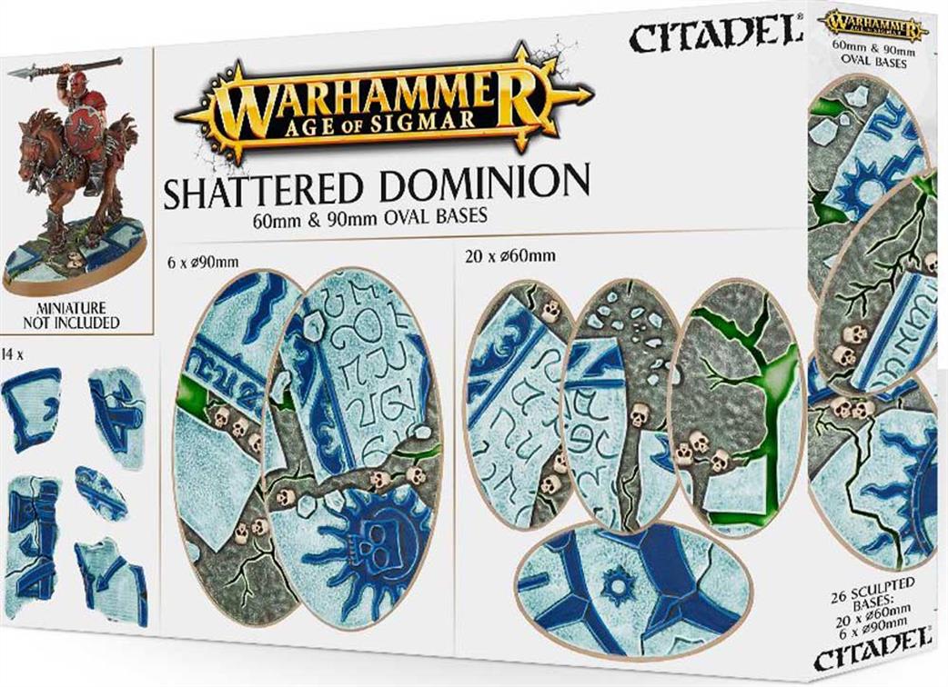 Games Workshop 66-98 AoS Shattered Dominion 60mm & 90mm Oval Bases 25mm