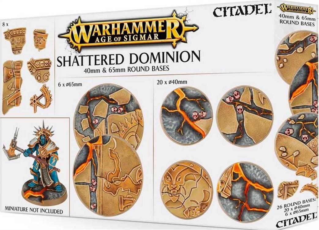 Games Workshop 66-97 AoS Shattered Dominion 65mm & 40mm Round Bases 25mm