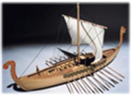 A very nice scale model of a typical Viking longboat. This would be a good choice for a beginner into the world of plank on frame ship modelling and with care he will achieve a fine display model.The kit includes laser cut frames for keel &amp; bulkheads, and exotic wood strip for hull planking. Also included is the wooden deck planking, masts, spars and oars, metal, and wooden fittings, detailed brass shields, and cloth for sails.The instruction booklet is very detailed, taking you through every step of construction.Scale 1:40, Length: 510mm.Skill Level 3