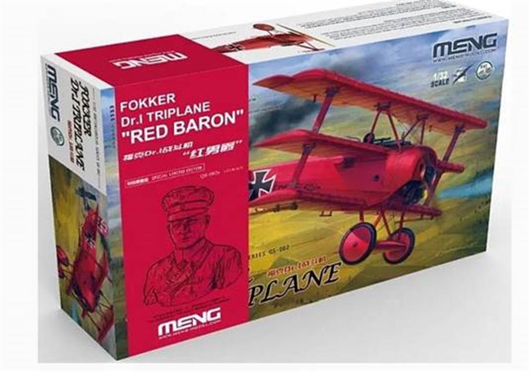 Meng 1/32 MNGQS-002S Fokker Dr.I Triplane with Resin 1/10 bust of the Red Barron