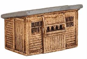 Pre-painted cast resin model of a pigeon loft.An ideal lineside detail for the bottom of a private garden adjoining the railway and an excellent alternative to a garden shed.