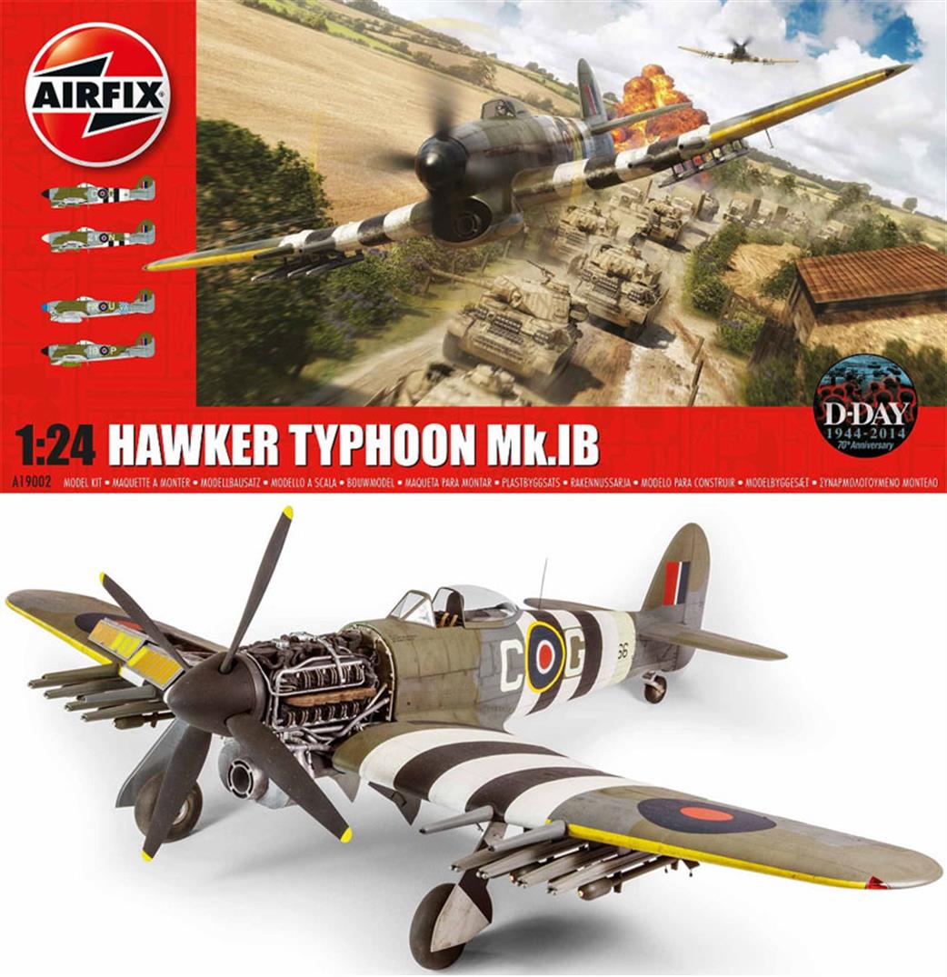 Airfix 1/24 A19002 Hawker Typhoon Mk.1B WW2 Model Aircraft Kit