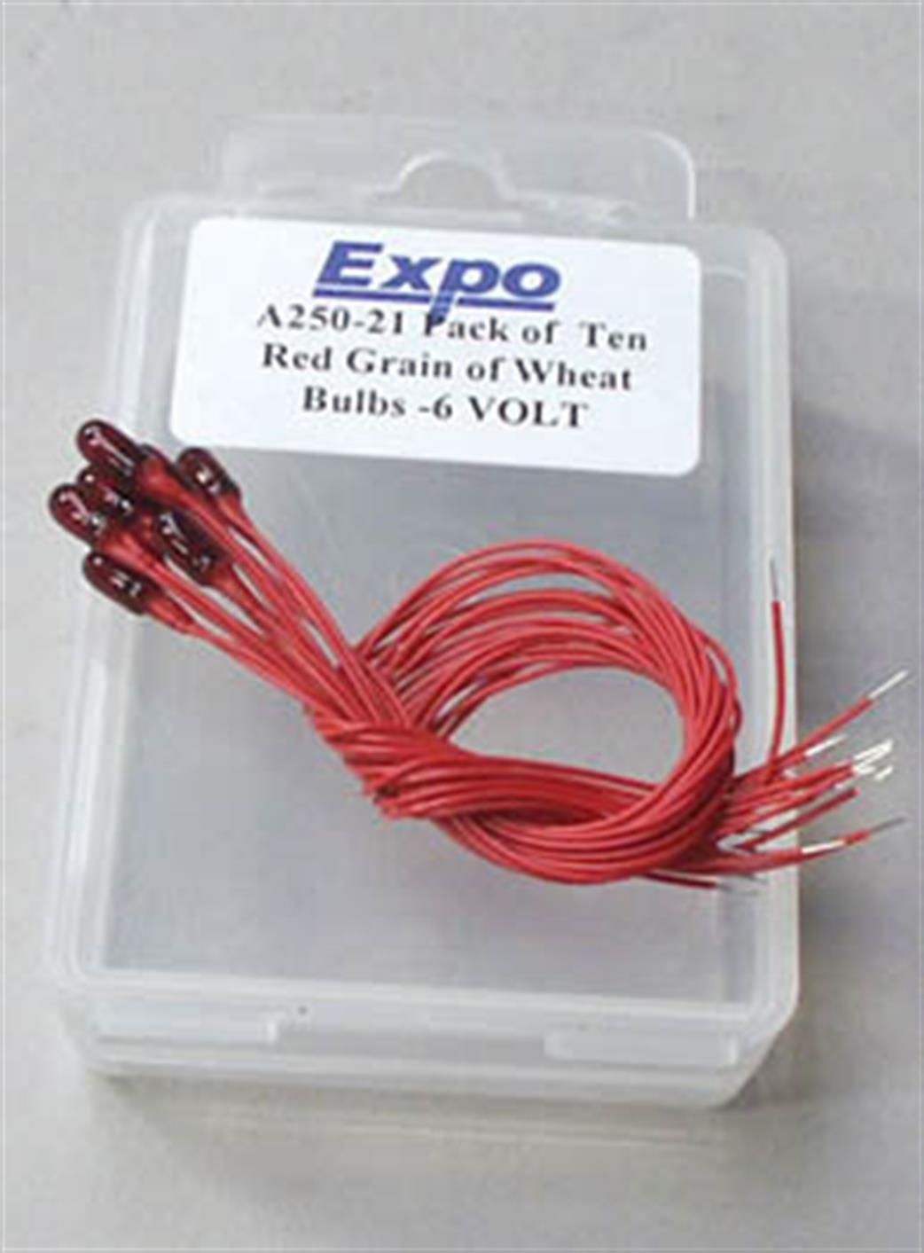 Expo  25021 Red Grain of Wheat Bulbs 6v Pack of 10
