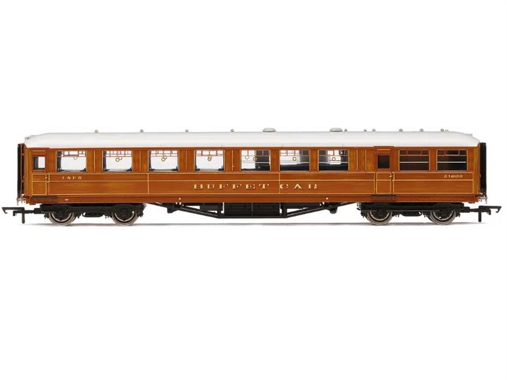Hornby OO R4829A LNER Gresley Corridor Buffet Coach 21608 LNER Varnished Teak