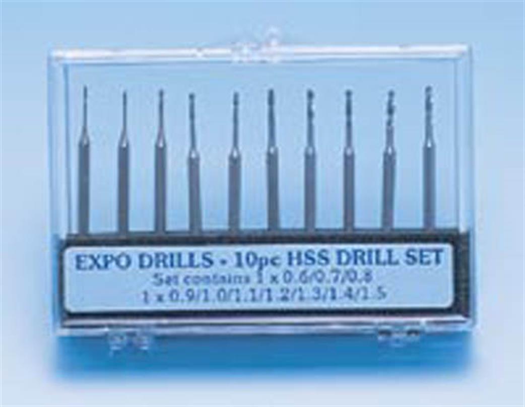 Expo  11500 HSS Drill Bit Set 10pc 0.6-1.5mm