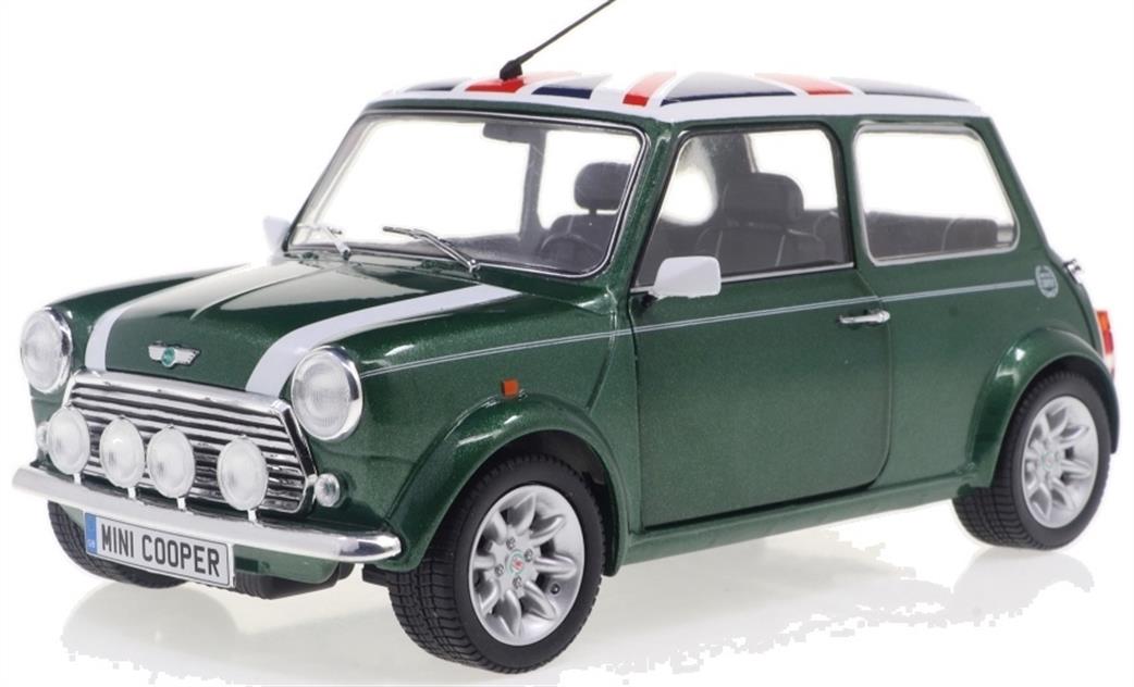 Solido 1/18 S1800612 Mini Cooper Sport 1997 British Racing Green with Flag