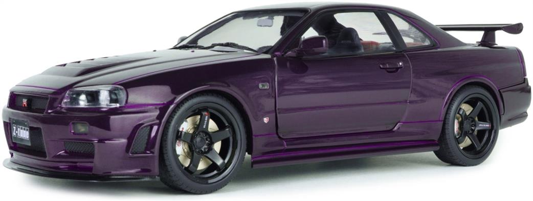 Solido 1/18 S1804311 Nissan Skyline R34 GT-R Z Tune Midnight Purple 1999
