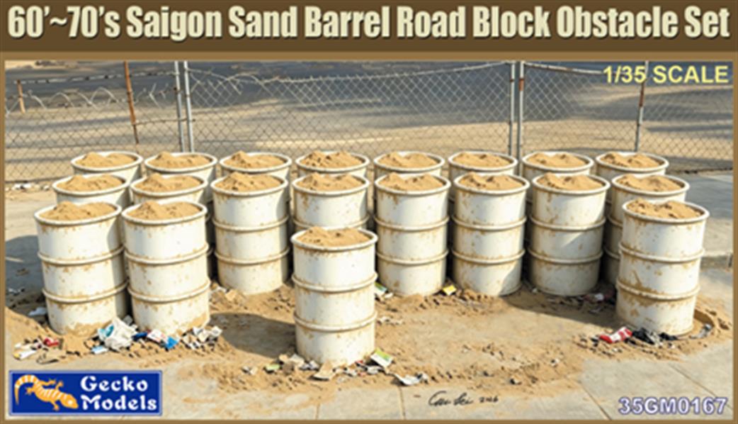 Gecko Models 1/35 35GM0167 60'-70's Siagon Sand Barrel Road Block Obstacle Set