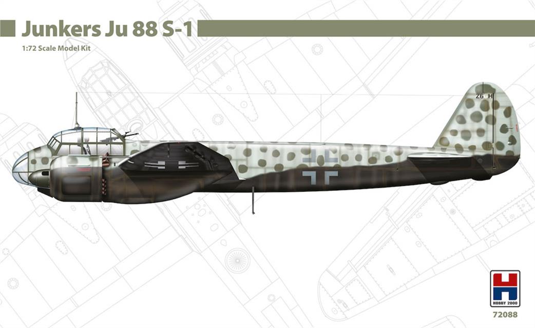 Hobby 2000 1/72 72088 German Junkers Ju-88 S-1 Plastic Kit