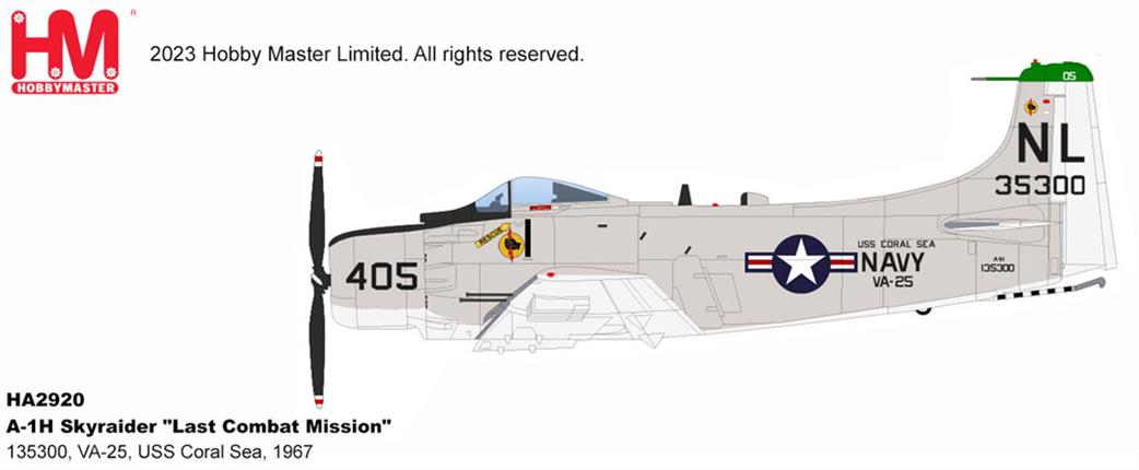 Hobby Master 1/72 HA2930 Douglas A-1J Skyraider Tiny Tim Diecast Aircraft Model
