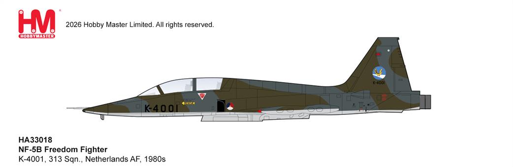 Hobby Master 1/72 HA33018 NF-5B Freedom Fighter Netherlands AF Diecast Jet Aircraft Model