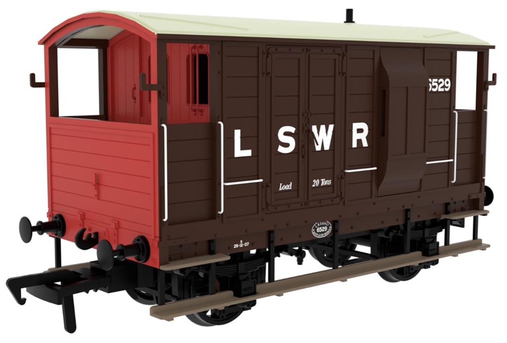 Rapido Trains OO 820001 LSWR / WD 20T Brake Van No. 6529 LSWR Brown