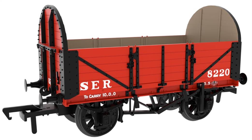 Rapido Trains OO 824002 SER/SECR 5-plank 10 ton open wagon SER Red No. 8220