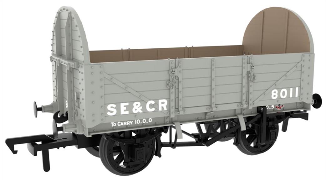 Rapido Trains OO 824006 SER/SECR 5-plank 10 ton open wagon SE&CR Wainwright Light Grey No. 8011