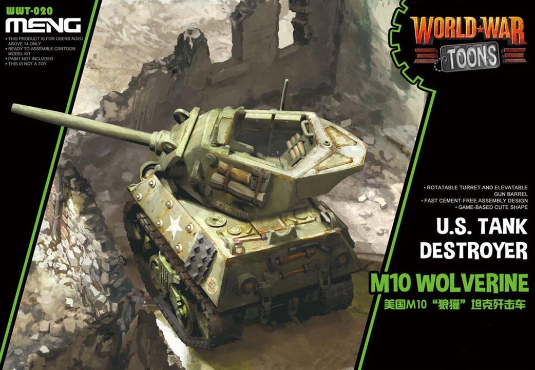 Meng WWT-020 World War Toon US Tank Destroyer M10 Wolverine Kit