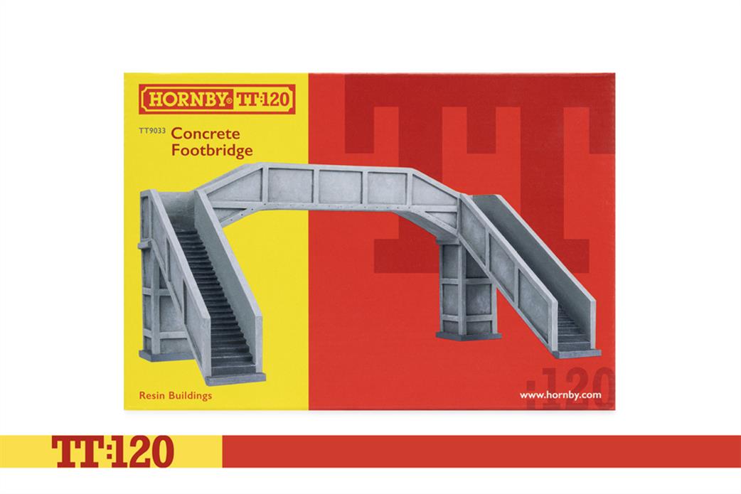 Hornby TT:120 TT9033 Concrete Footbridge Ready Painted Resin Building