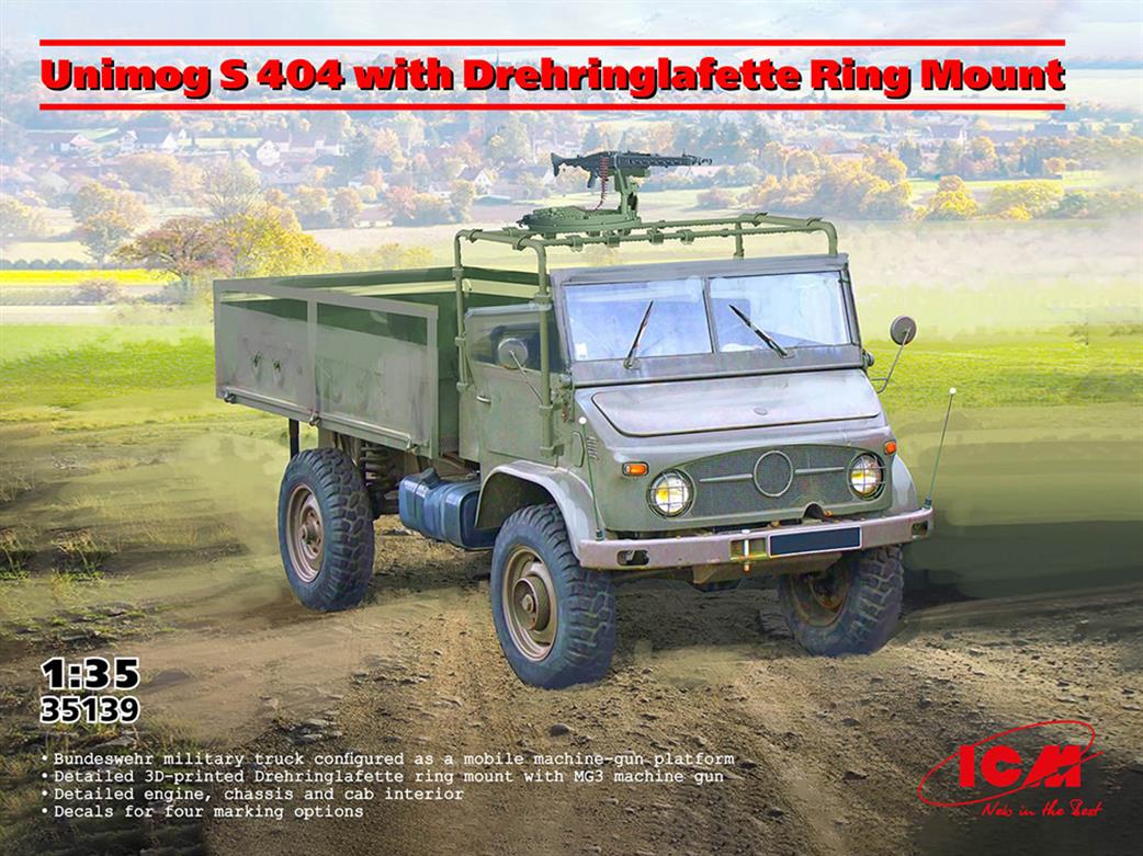 ICM 1/35 35139 Unimog S 404 with Drehringlafette Ring Mount Kit