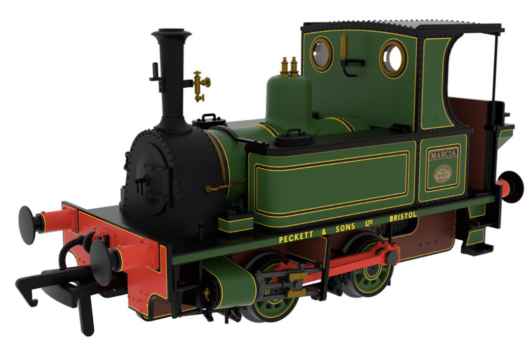 Rapido Trains OO 816005 Peckett No.1631 No.12 Marcia Peckett Lined Green Works Green