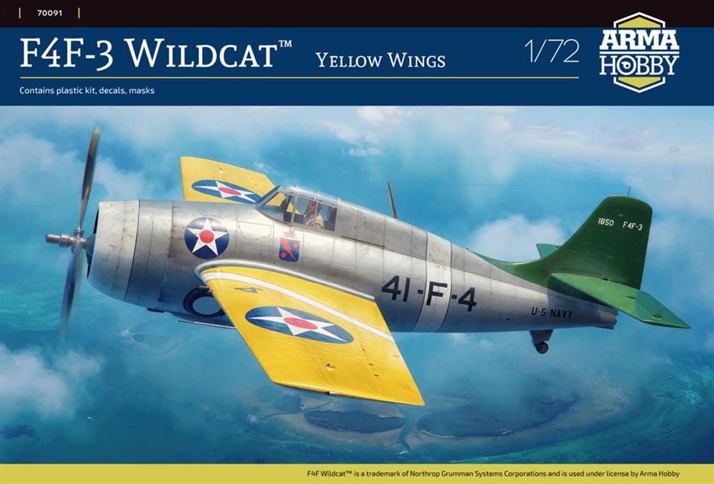 Arma Hobby 1/72 70091 F4F-3 Wildcat Yellow Wings US WW2 Fighter Kit