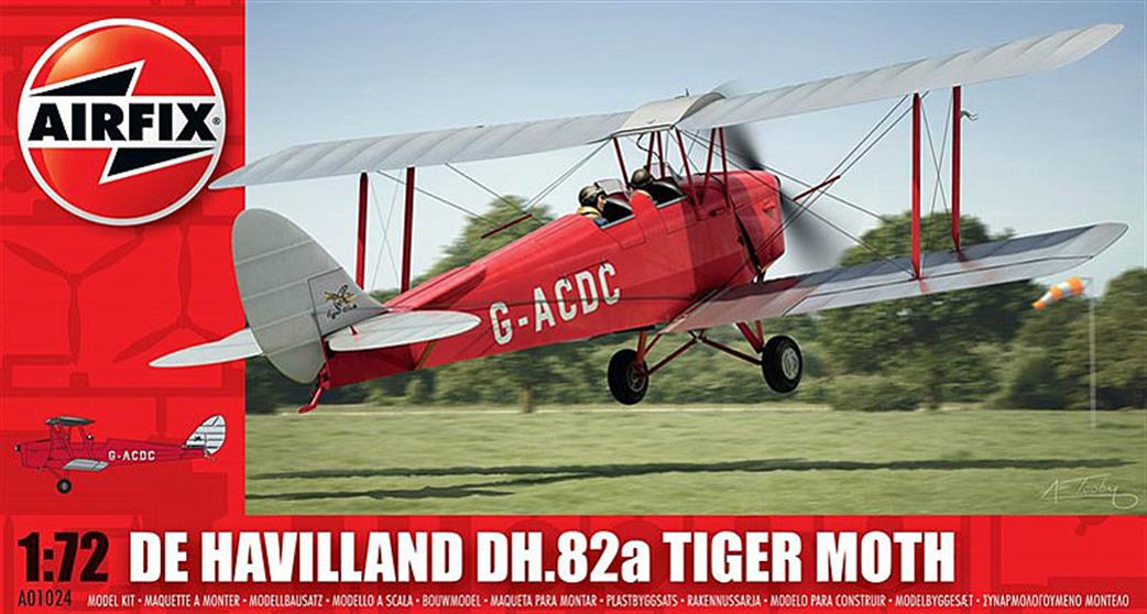 Airfix 1/72 A01024 de Havilland DH.82a Tiger Moth Plastic Kit