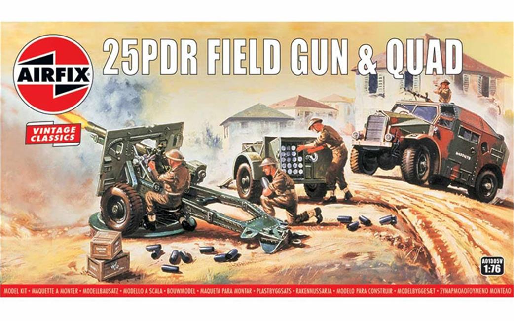 Airfix 1/76 A01305V British 25 Pdr Field Gun World War 2 Plastic Kit