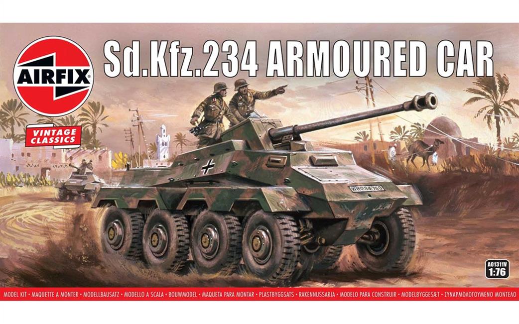 Airfix 1/76 A01311V German Sdkfz 234 Armoured Car Kit WW2