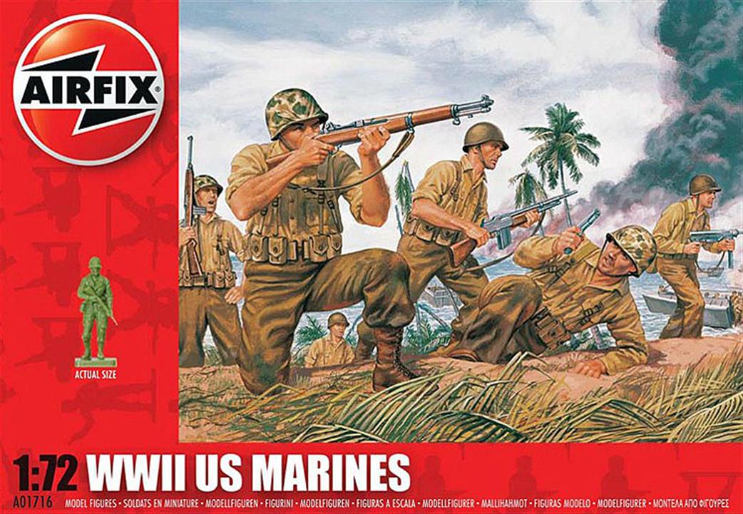Airfix 1/72 A01716 US Marines WW2 Unpainted plastic Figures