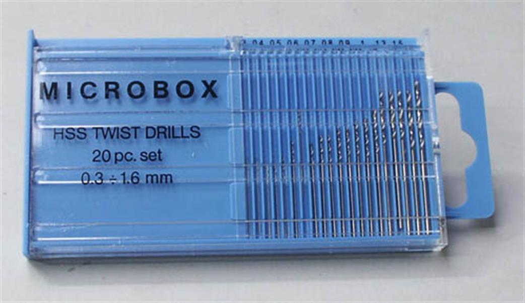 Expo  11533 HSS Drill Bit Set 20pc Titanium Coated 0.3mm - 1.6mm