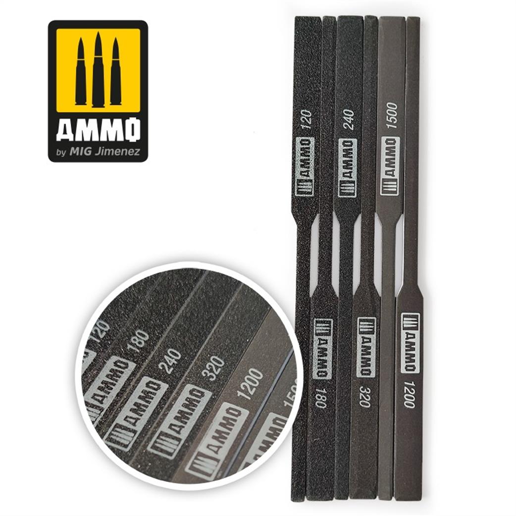 Ammo of Mig Jimenez  A.MIG-8567 Tapered Sanding Sticks Pack of 6